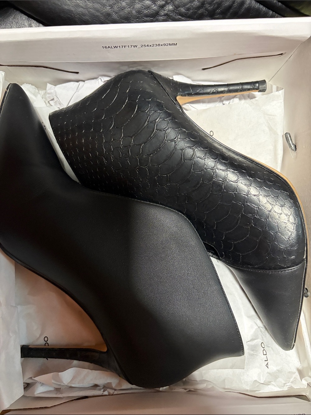 Aldo Black Pointed Toe Stiletto Heeled Booties